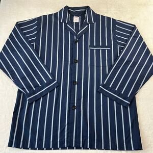 Brooks Brothers Cotton Broadcloth Blue Striped Pajama shirt top men’s Medium